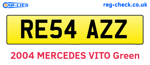 RE54AZZ are the vehicle registration plates.