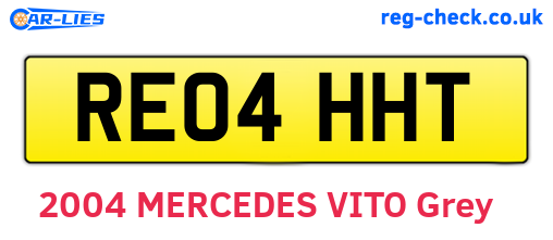 RE04HHT are the vehicle registration plates.
