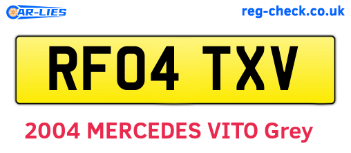 RF04TXV are the vehicle registration plates.