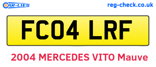 FC04LRF are the vehicle registration plates.