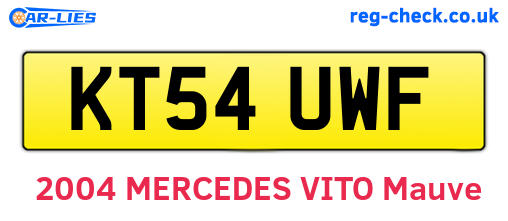 KT54UWF are the vehicle registration plates.