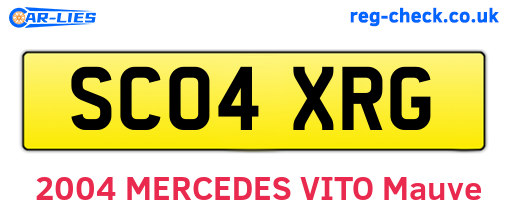 SC04XRG are the vehicle registration plates.