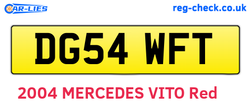 DG54WFT are the vehicle registration plates.
