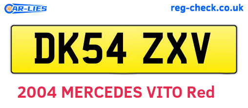 DK54ZXV are the vehicle registration plates.