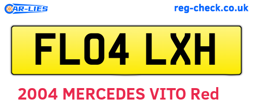 FL04LXH are the vehicle registration plates.