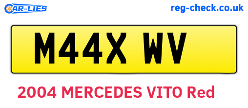 M44XWV are the vehicle registration plates.