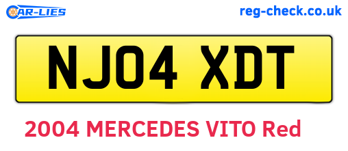 NJ04XDT are the vehicle registration plates.