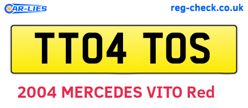 TT04TOS are the vehicle registration plates.