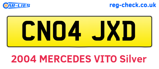 CN04JXD are the vehicle registration plates.
