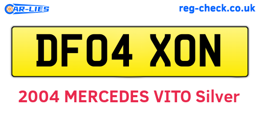 DF04XON are the vehicle registration plates.