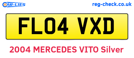 FL04VXD are the vehicle registration plates.