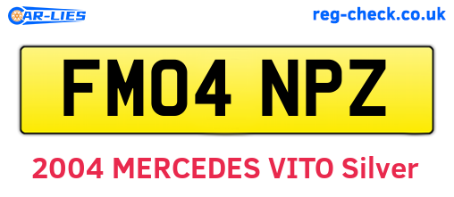 FM04NPZ are the vehicle registration plates.