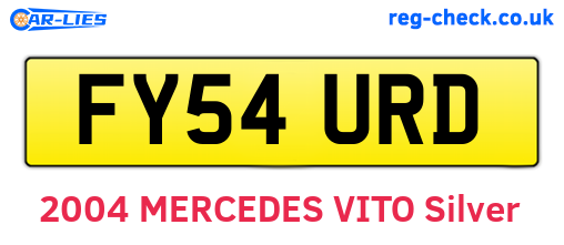 FY54URD are the vehicle registration plates.