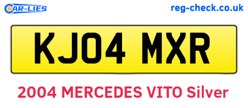 KJ04MXR are the vehicle registration plates.