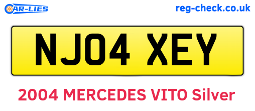 NJ04XEY are the vehicle registration plates.