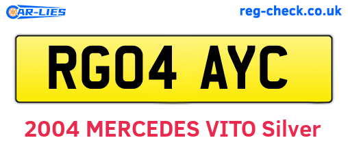 RG04AYC are the vehicle registration plates.