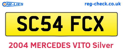 SC54FCX are the vehicle registration plates.