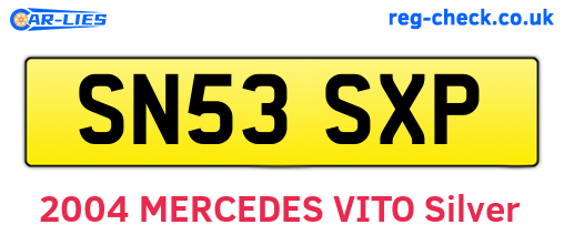 SN53SXP are the vehicle registration plates.