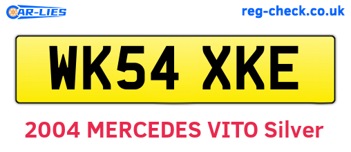 WK54XKE are the vehicle registration plates.