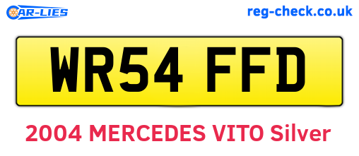 WR54FFD are the vehicle registration plates.