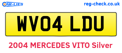 WV04LDU are the vehicle registration plates.