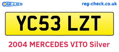 YC53LZT are the vehicle registration plates.