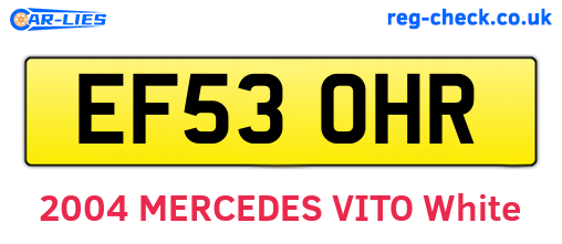 EF53OHR are the vehicle registration plates.