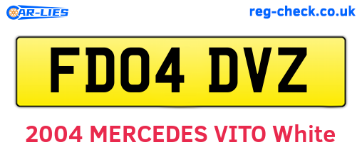 FD04DVZ are the vehicle registration plates.