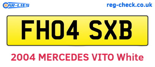 FH04SXB are the vehicle registration plates.