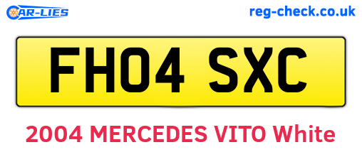 FH04SXC are the vehicle registration plates.