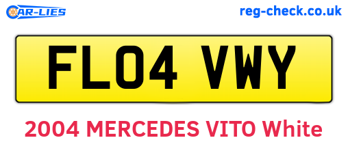 FL04VWY are the vehicle registration plates.
