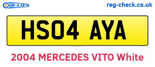 HS04AYA are the vehicle registration plates.