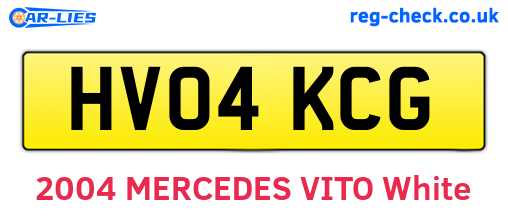 HV04KCG are the vehicle registration plates.