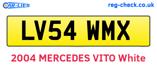 LV54WMX are the vehicle registration plates.