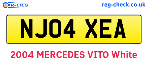 NJ04XEA are the vehicle registration plates.