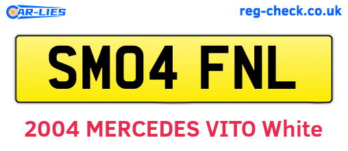 SM04FNL are the vehicle registration plates.