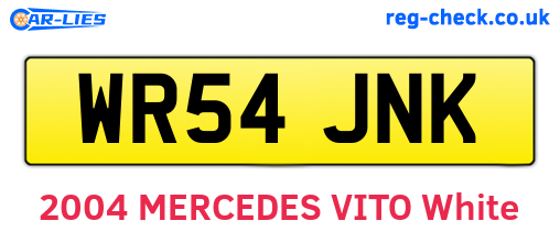 WR54JNK are the vehicle registration plates.