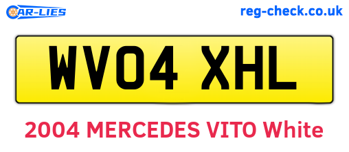 WV04XHL are the vehicle registration plates.