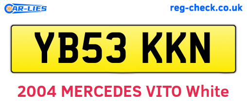 YB53KKN are the vehicle registration plates.