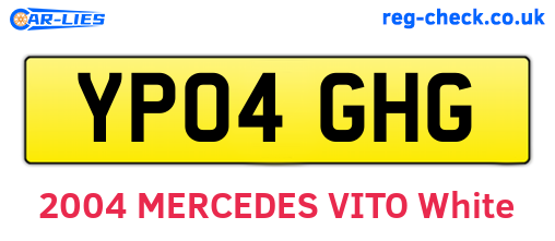 YP04GHG are the vehicle registration plates.