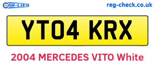 YT04KRX are the vehicle registration plates.