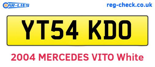 YT54KDO are the vehicle registration plates.