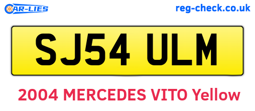 SJ54ULM are the vehicle registration plates.