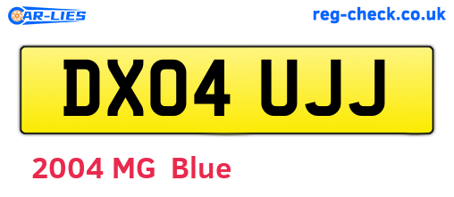 DX04UJJ are the vehicle registration plates.