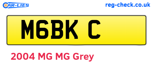 M6BKC are the vehicle registration plates.