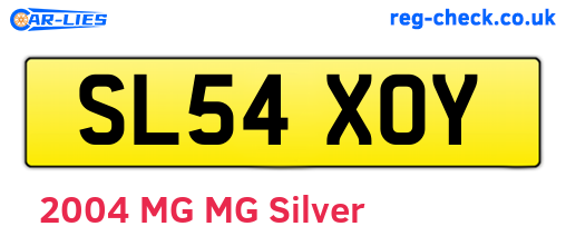 SL54XOY are the vehicle registration plates.
