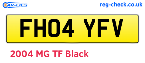 FH04YFV are the vehicle registration plates.
