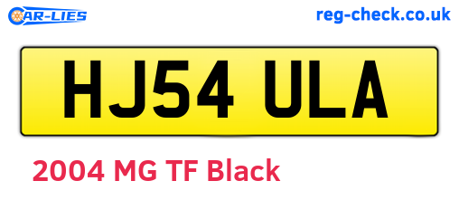HJ54ULA are the vehicle registration plates.