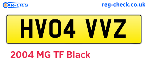 HV04VVZ are the vehicle registration plates.