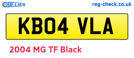 KB04VLA are the vehicle registration plates.
